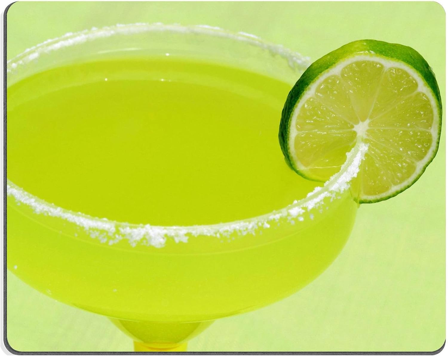 Mouse Pad Natural Rubber Mousepad A Margarita with a Lime Against a Green Background Photo 205751