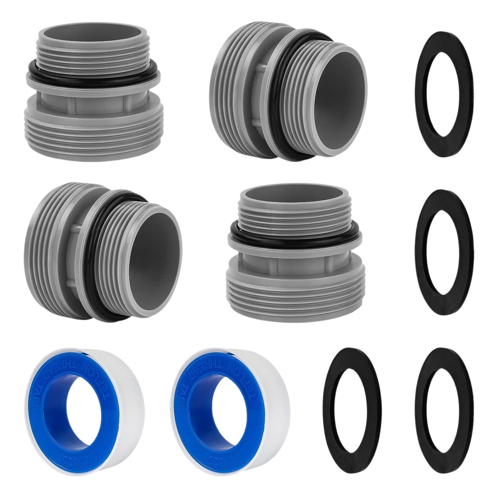 Compatible for Intex 4560 Plastic Pool Pump Hose Adaptor Leak Proof Pool Hose Fitting Adapter Kit Rust Proof 40mm to 1 1/2In Pump Replacement Connects Pools Filter Pumps Piping Parts