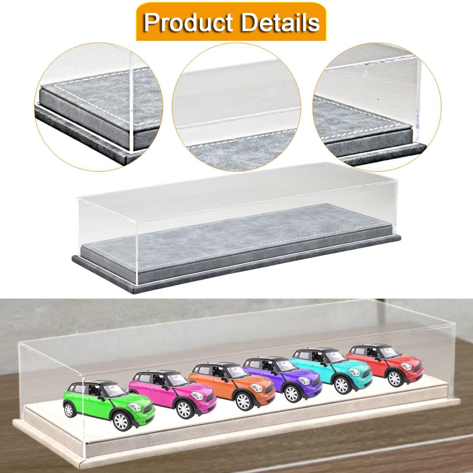 Vetrina per Modellini di Auto, Organizer Antipolvere in Acrilico, Supporto per Collezioni di Modellini Pressofusi, Vetrina Adatta per Ufficio, Scrivan, Grigio