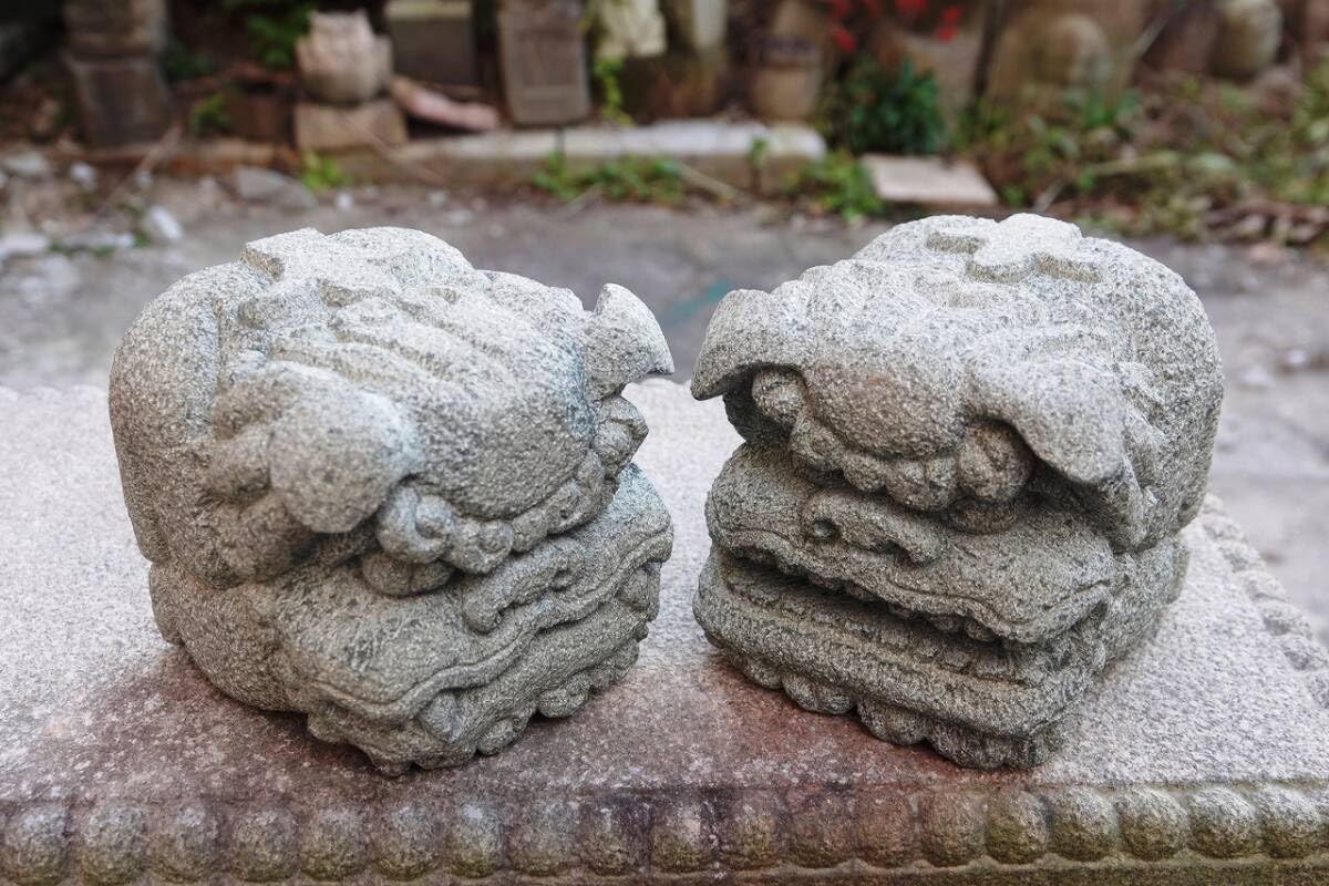 Amazon.co.jp: 狛Q 獅子狛犬 シーサー 石彫刻六面彫り オリジナル 魔