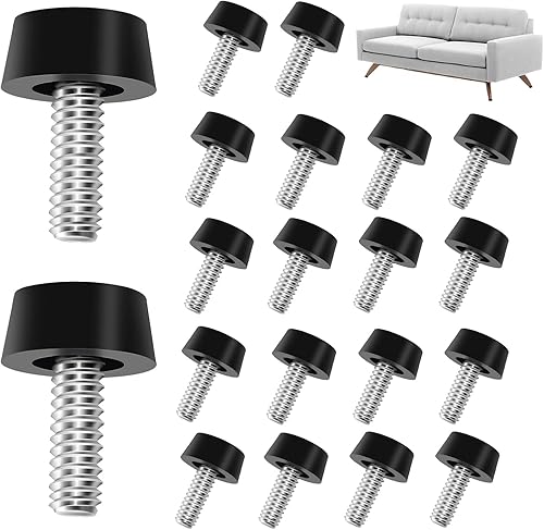 20 niveladores de muebles ajustables de rosca de 14 a 20 UNC roscados, patas niveladoras de mesa atornillables para sillas, gabinetes, sofás, patas