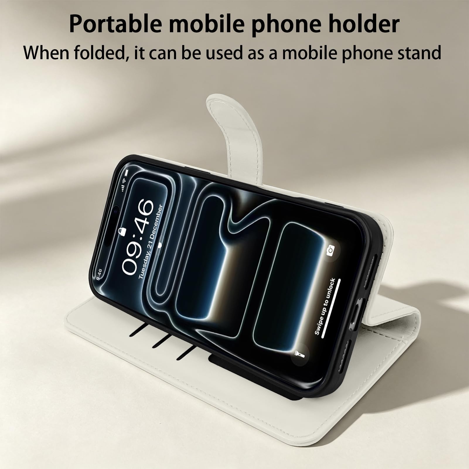 Custodia a portafoglio per iPhone 17 Pro Max, motivo floreale con 3