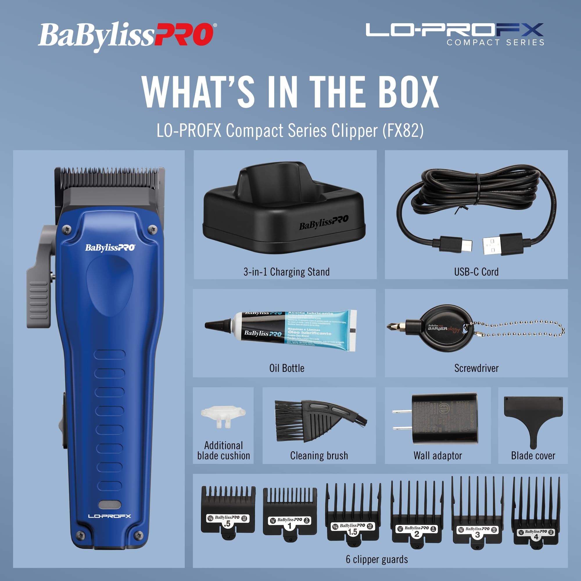 BaBylissPRO High-Performance LO-PROFX Compact Clipper for Hair
