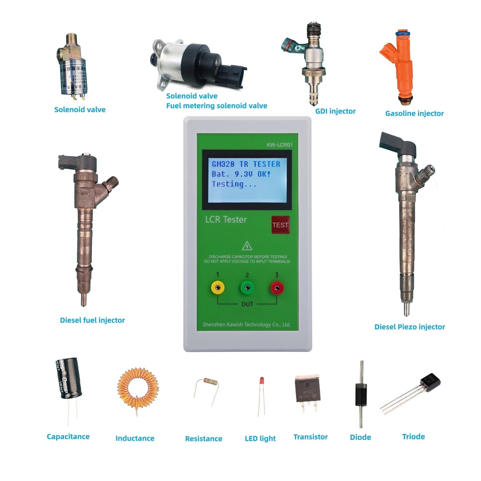 Medidor LCR Probador de resistencia, capacitancia e inductancia LCR01 TL-200 TR LCR con batería incorporada, comprobador inyectores piezoeléctricos Common Rail diésel
