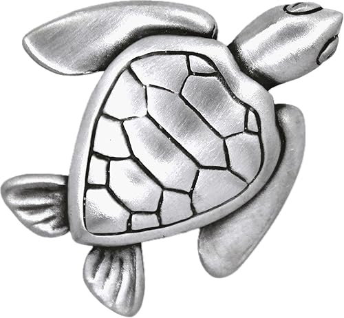 Costello Coastal - Perilla de armario de tortuga (pequeña), acabado de níquel cepillado, herrajes para cocina, dormitorio, sala de estar, gabinetes