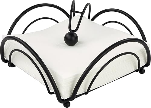 Spectrum Diversified Servilletero plano de flores, negro (97910)