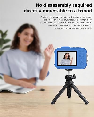 Miniatura 3 de Funda protectora de silicona para cámara digital Pixpro wpz2 con tapa extraíble para lente, protector de pantalla y cordón - (azul profundo)