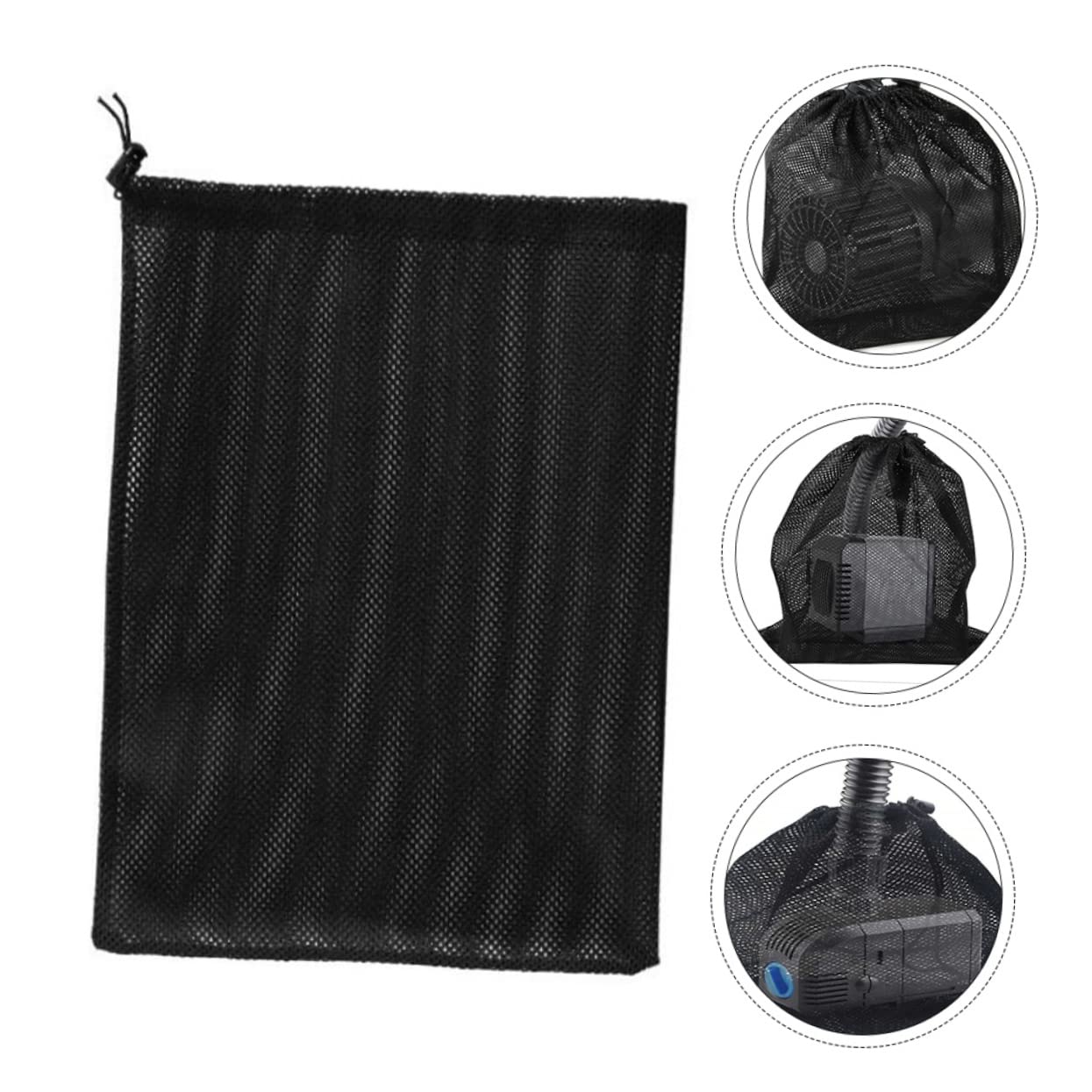 VICASKY 2sets Water Pump Durable Polyester Drawstring Filter Pouch for Fish Tanks Aquariums for Pump Maintenance Media Storage 3pcs*2