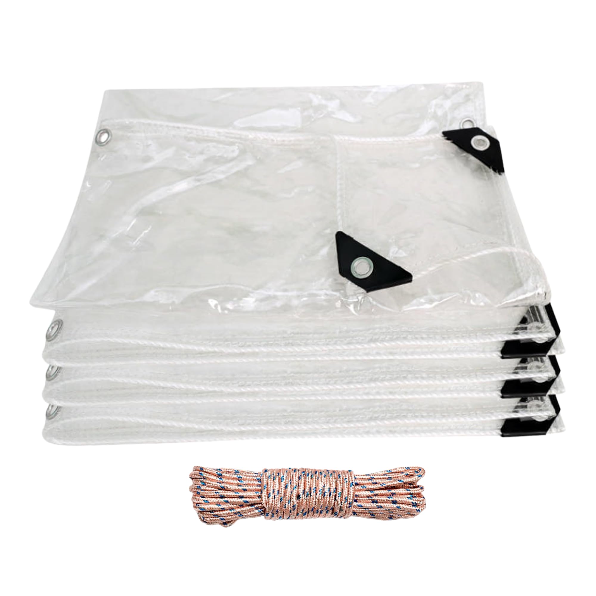 Lona transparente impermeable con ojales reforzados contra la lluvia exterior