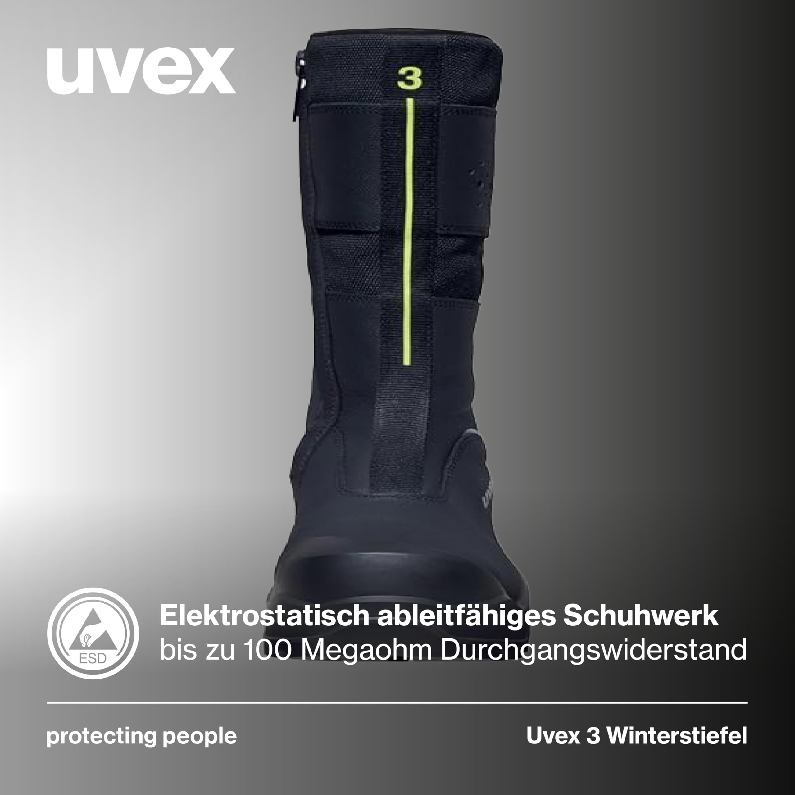 Uvex 3 botas de invierno con cremallera S3L FO CI SC SR – Zapatos de seguridad – Botas de seguridad – Impermeables – Ancho 11