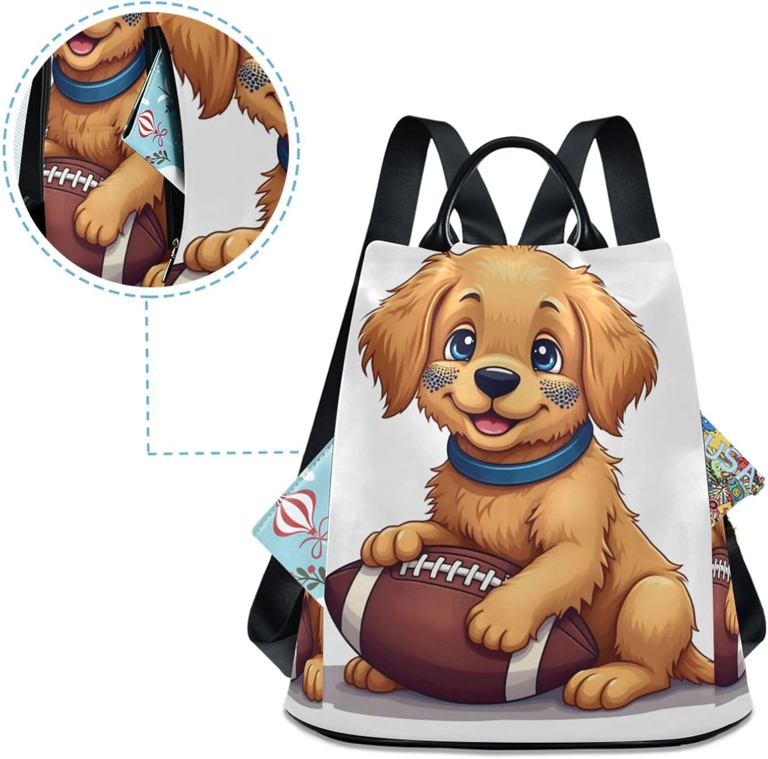 ALAZA Puppy Rugby Backpack Purse for Women Anti Theft Fashion Back Pack Shoulder Bag
