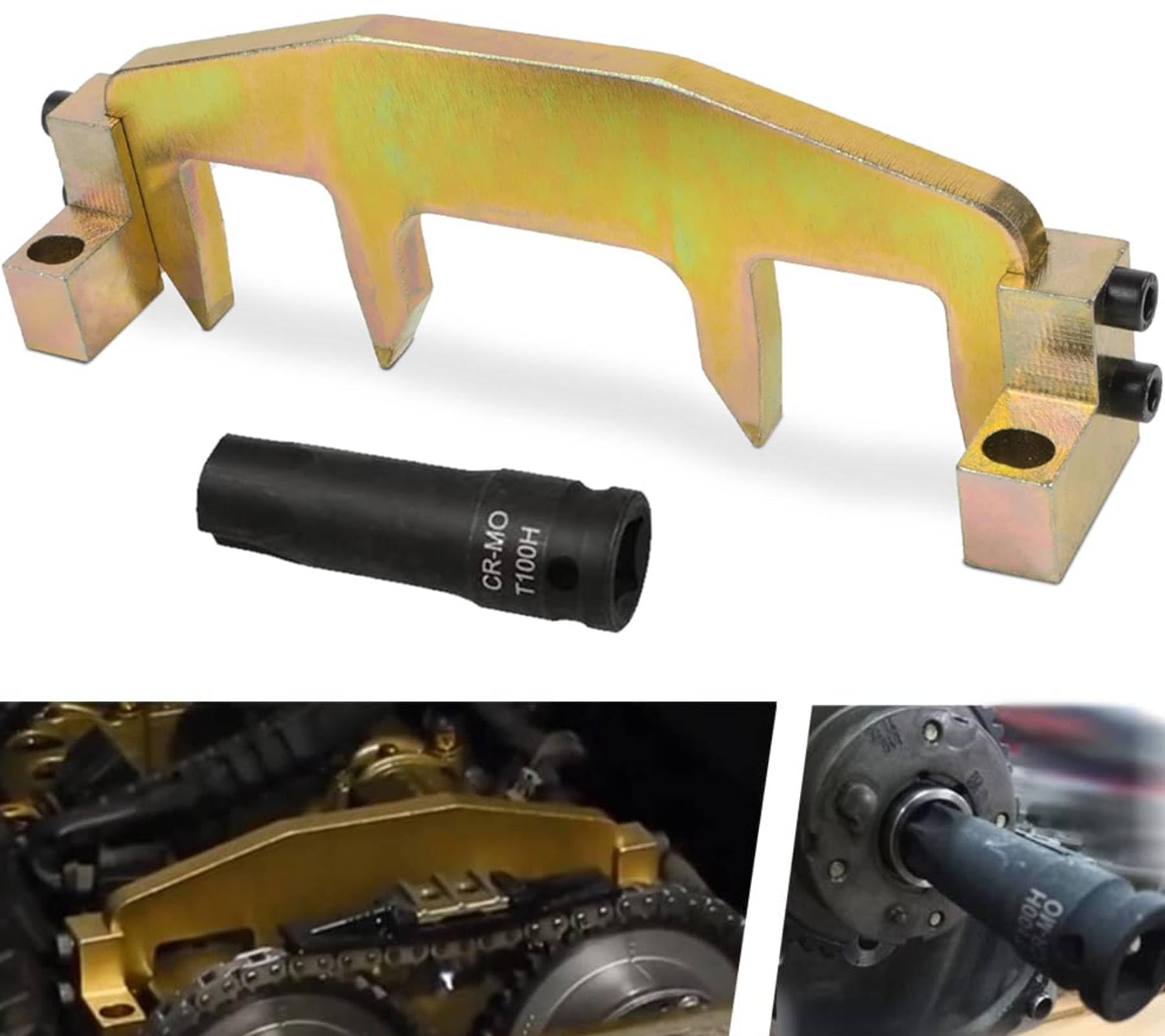 Engine Timing Tool Kit Camshaft Holder with T100 Adjuster Socket Compatible with Mercedes-Benz M271 C200 C180 E260