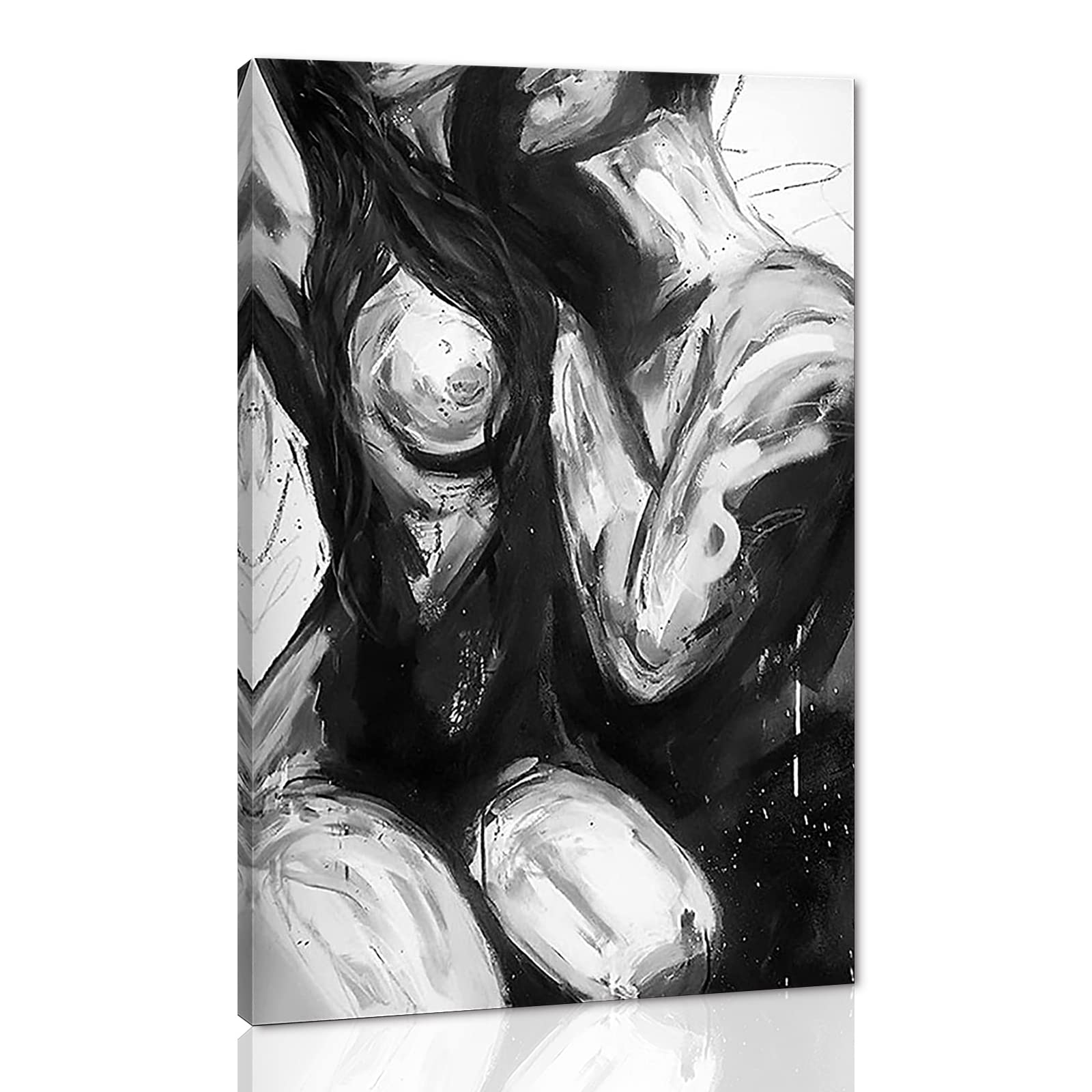 Yatsen Bridge Canvas Wall Art for Bedroom Abstract Sexy Naked Woman and Man Pictures Sexy Theme Artwork for Contemporary Home Decor Bar Hotel Wall Decor Framed Ready to Hang - 24x36 inch