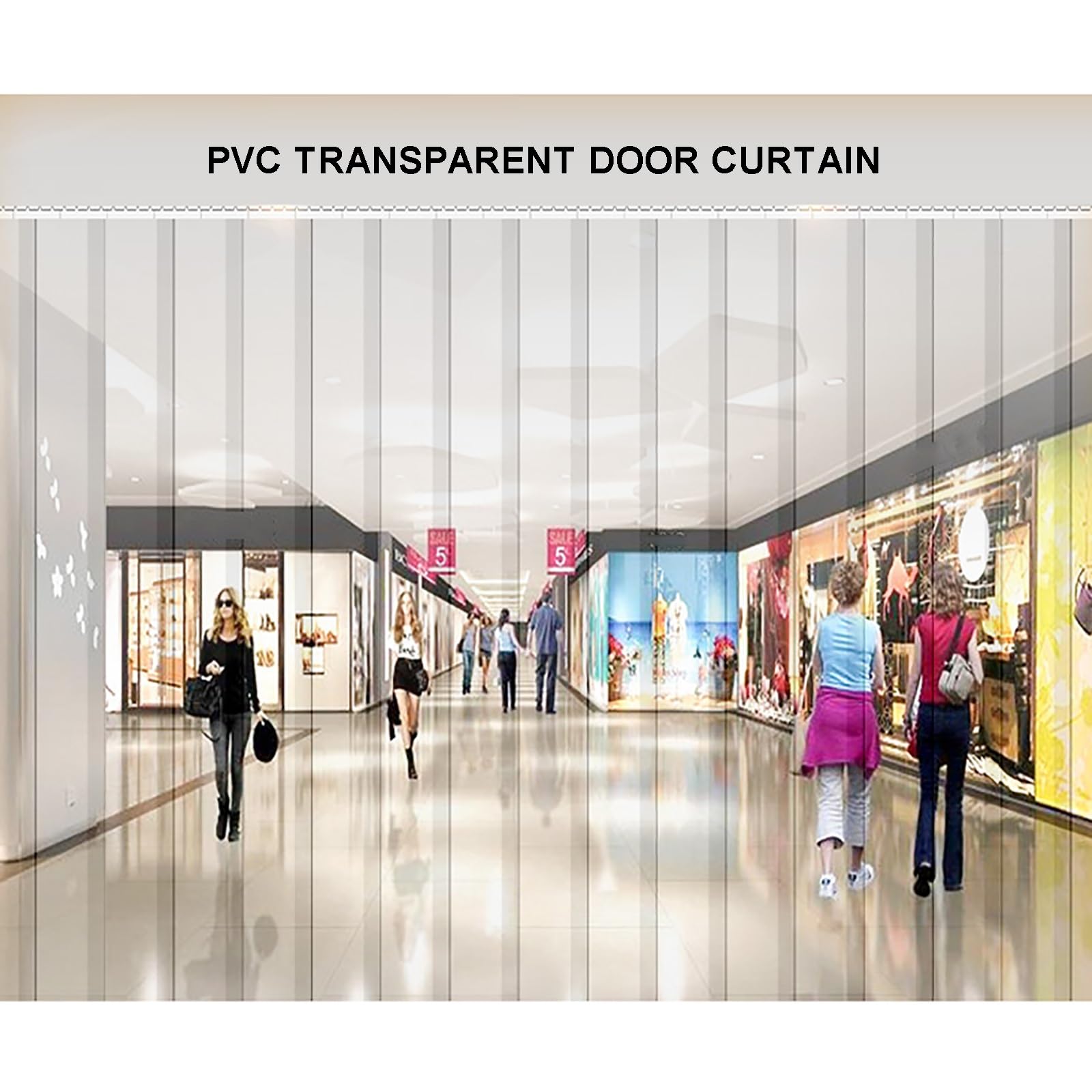 Rideau À Lanières en Plastique Transparent Isolant Rideau Porte Lanieres Rideaux À Lamelles Convient aux Chambres Froides D'entrepôt,Rideau à Lanière PVC(150x260cm/59.05x102.3in)