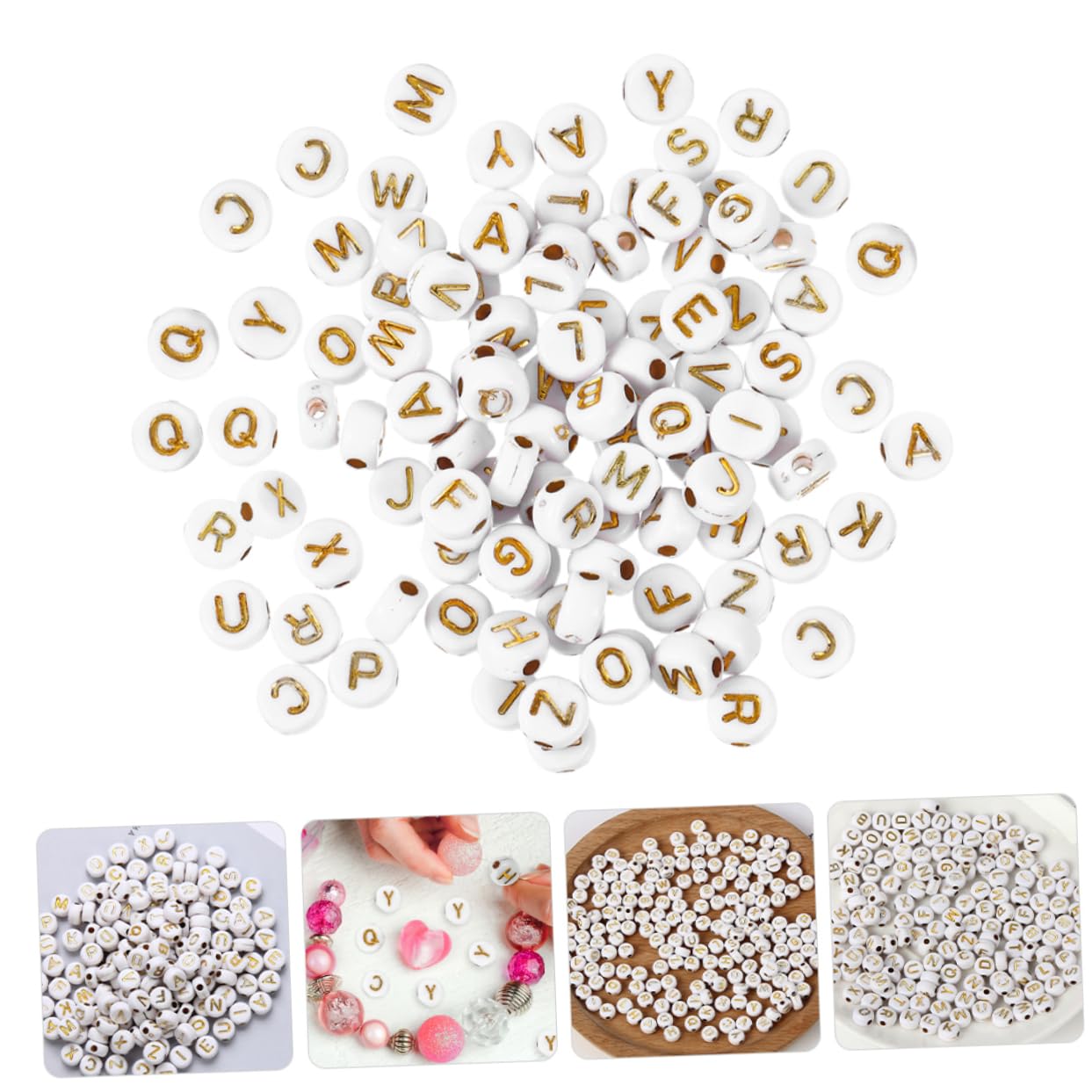 SHINEOFI 3 Set Di Perline Acriliche Con Lettere Per La Creazione Di Gioielli Per Collane E Orecchini 1000 Pezzi*3