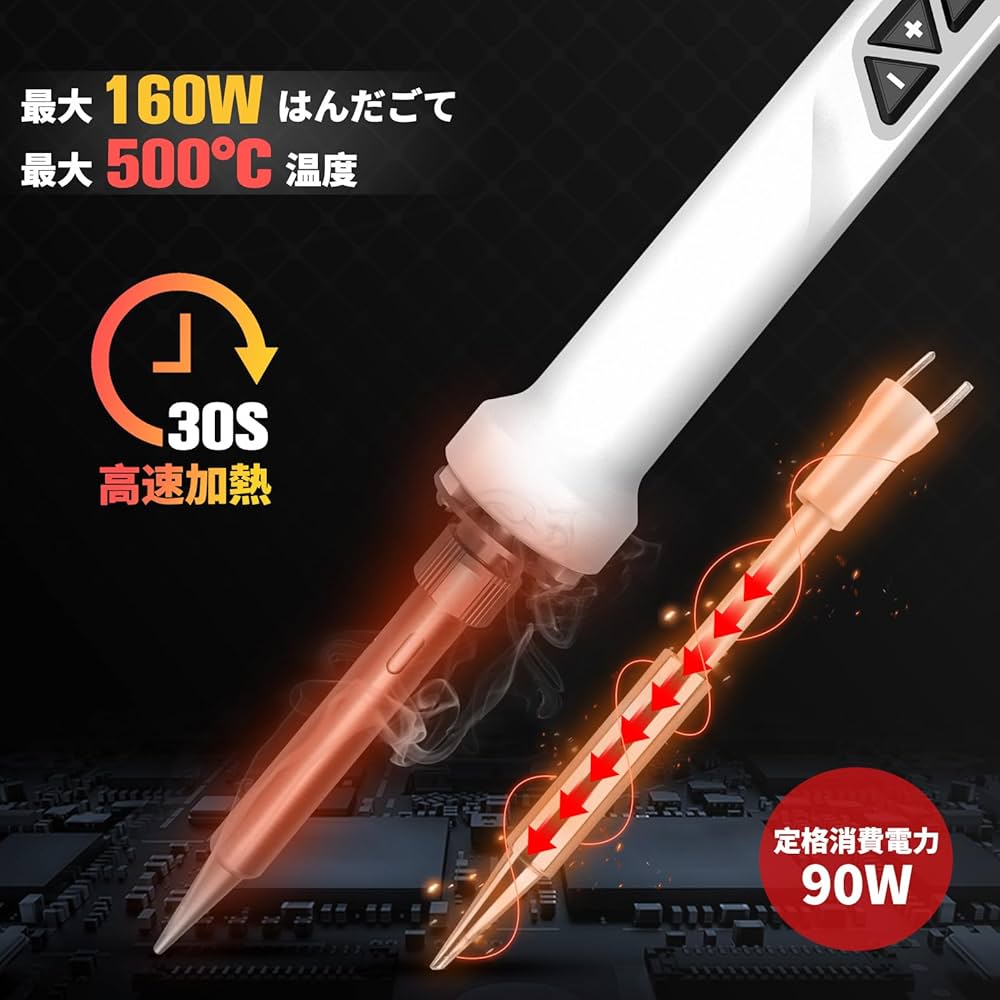 Amazon.co.jp: はんだごて はんだごてセット【約30秒で350℃まで