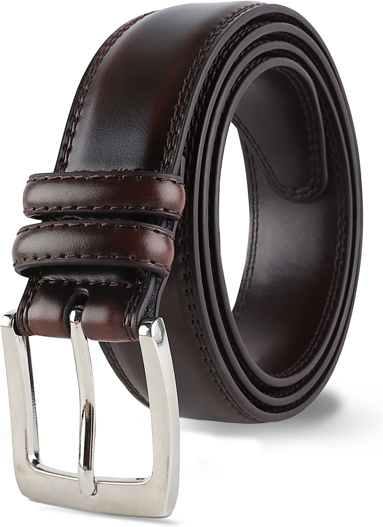 Prospero ComfortMen's Genuine Leather Belt 'ALL LEATHER' Classic Dress Casual Double Stitch 35mm
