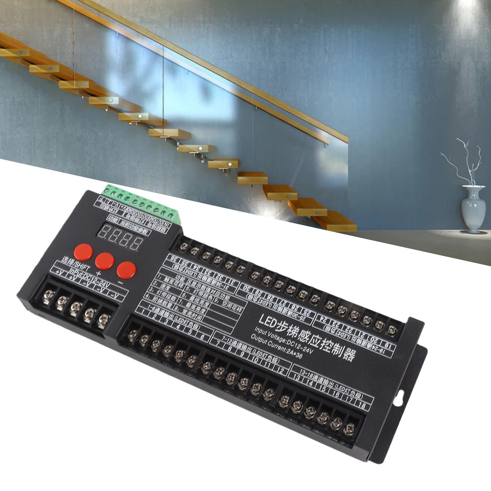 Controller per Sensori di Movimento per Luci Scale a LED con 36 Interfacce per un Design Sicuro per il Bar di Casa