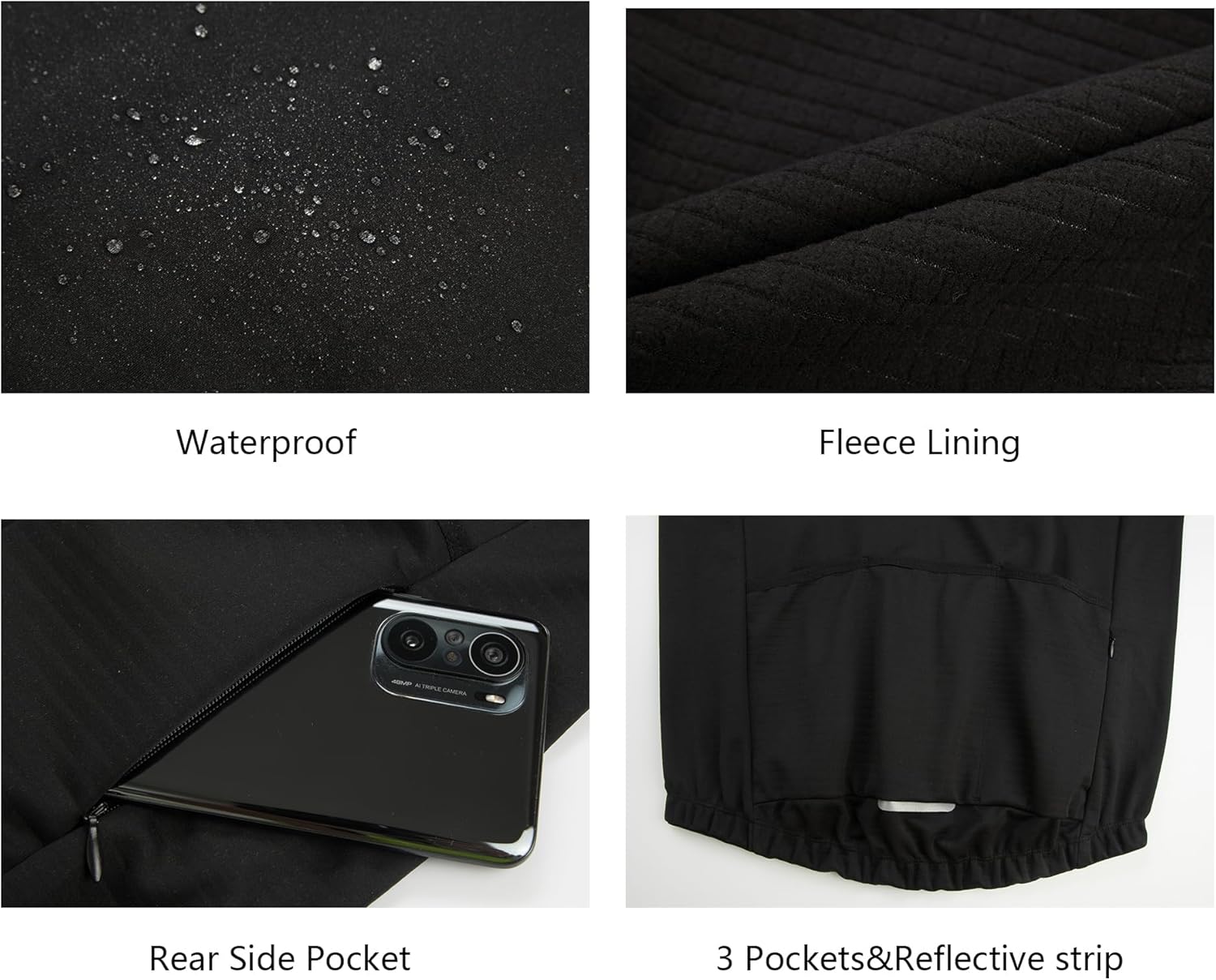 Men's Thermal Fleece Cycling Vest Windproof Waterproof Outerwear Cycling Jersey Bike Gilet Sleeveless Bicycle Jacket - Image 4