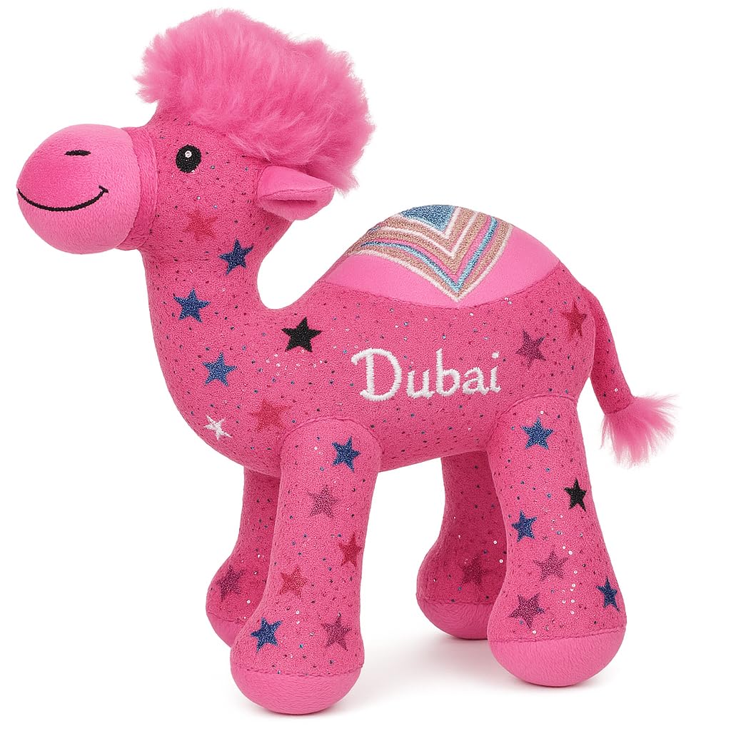 FITTO Stuffed Plush Toy – Soft and Cuddly Camel Teddy for Kids, Babies, Durable Cotton Design, Ideal for Playtime, Room Décor, and Collectible Plush Toy Gift (20cm - Pink) Camel Toy 20cm - Pink