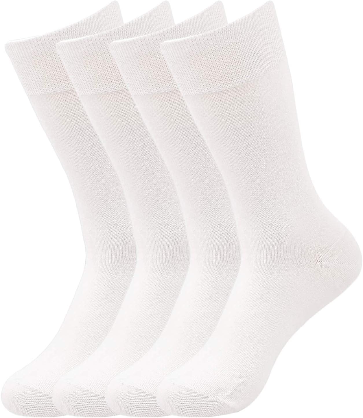 Pure Cotton And Smell Free Sweat Absorbent Men's Regular Formal Socks Pack Of 4 -(White)