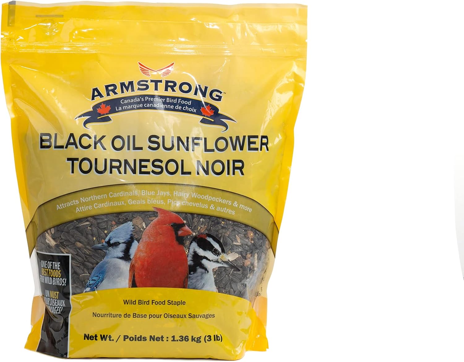 Armstrong Black Oil Sunflower Seeds, Wild Bird Food, 1.36KG (3LB) Bag