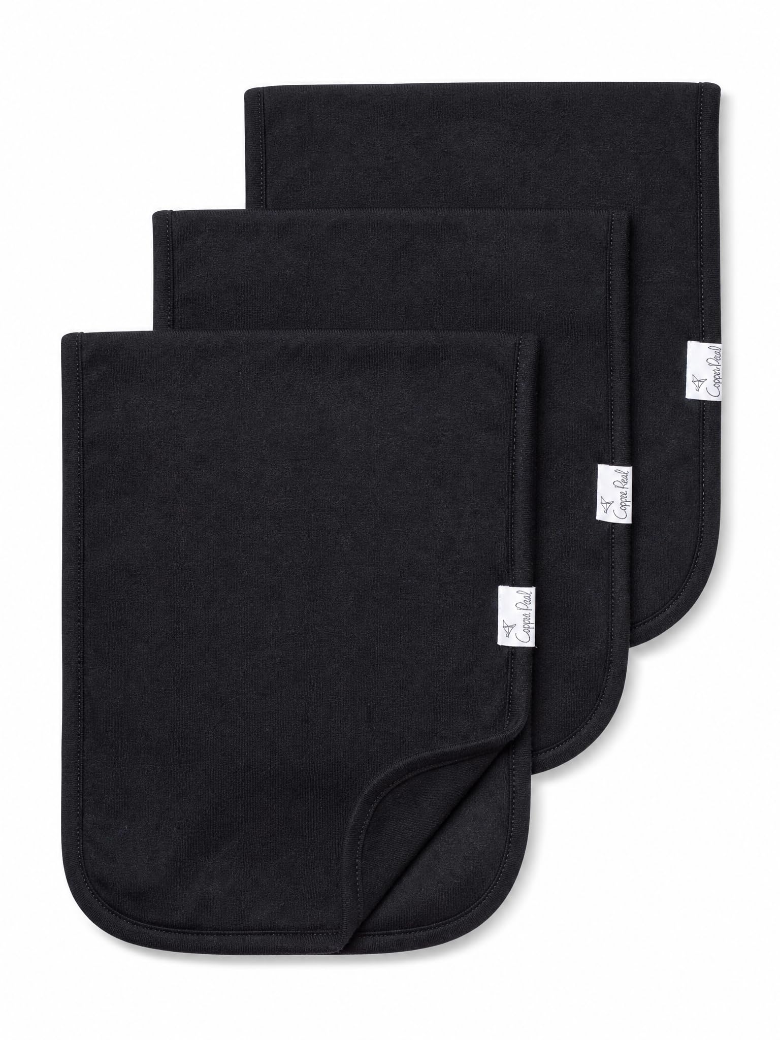 Copper Pearl Premium Baby Burp Cloths - 3-Pack Large Cotton Burp Cloths, Extra Soft Spit Up Rags with 3 Absorbent Layers, Perfect for Baby Boy and Baby Girl Gifts