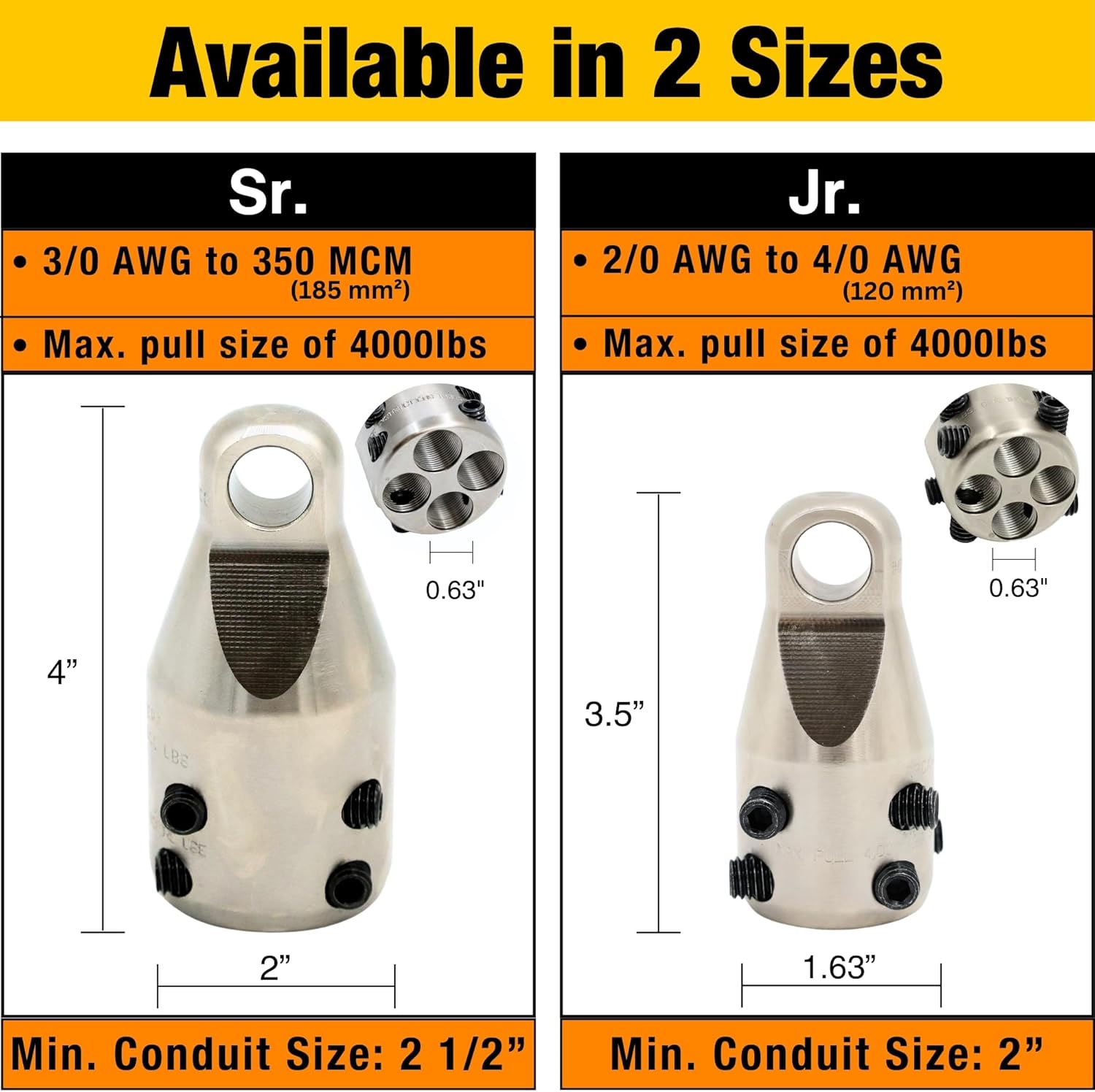 Rack-A-Tiers Penguin Puller Jr. Wire Pulling Attachment, Electrical Cable Pulling Tool, Wire Pulling Head for Electricians (69705)