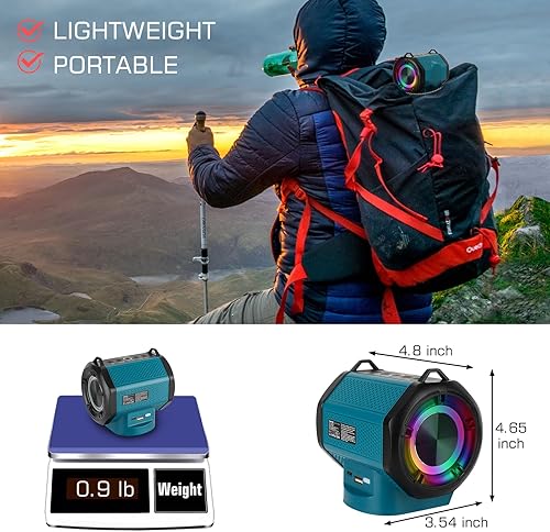 Miniatura 6 de YEX-BUR Altavoz inalámbrico portátil para Makita batería de 18 V inalámbrico ligero altavoz al aire libre pequeño para lugares de trabajo viaje