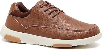 Men's Orthopedic Leather Dress Walking Shoes: Comfortable Plantar Fasciitis Fashion Sneakers with Arch Support, Casual Flat Feet Business Work Shoes for Foot and Heel Pain Relief