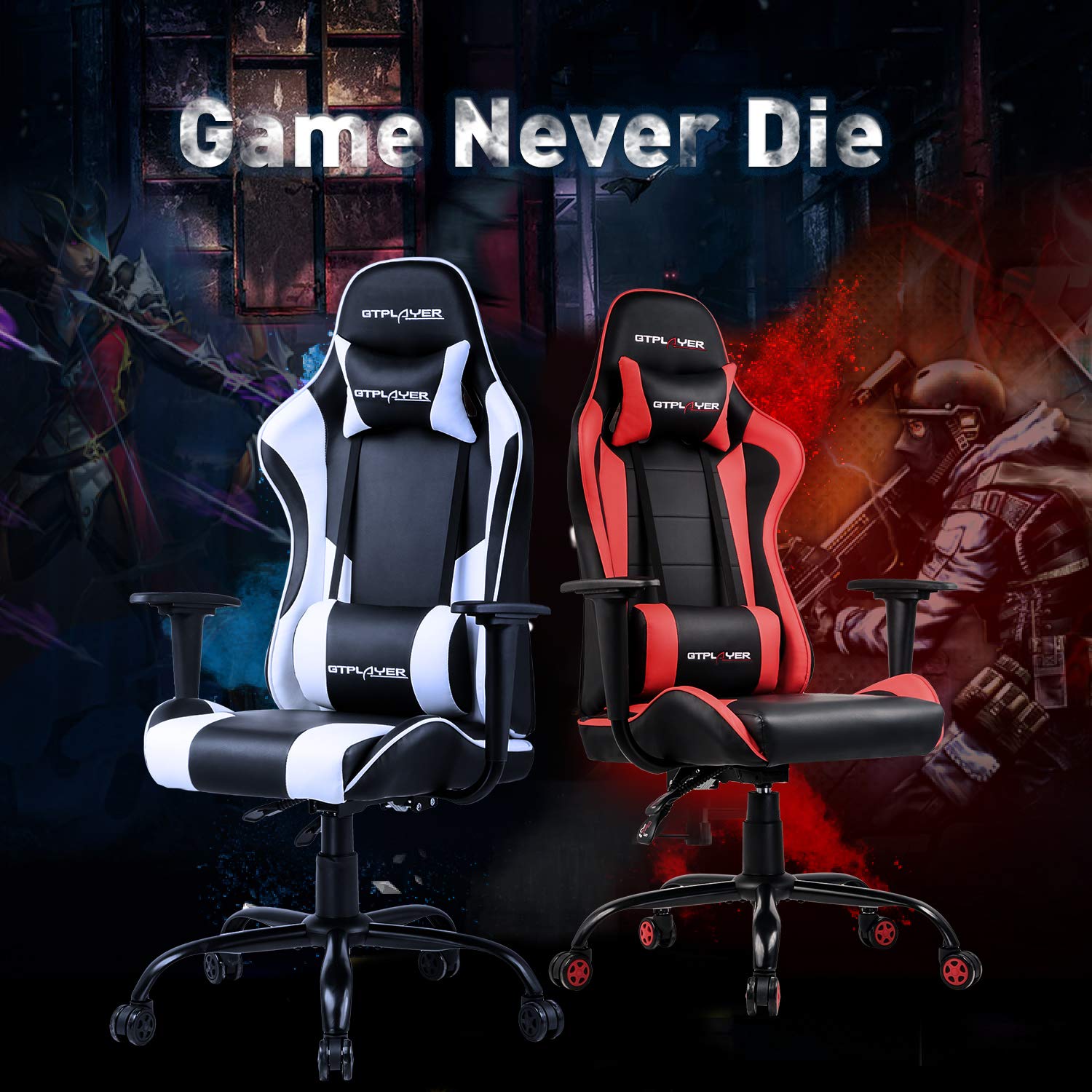 GTPLAYER Gaming Chair Office Chair Swivel Heavy Duty Chair Ergonomic