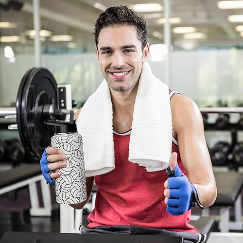 Miniatura 6 de Botella de agua de voleibol de 32 onzas, botellas de agua deportivas aisladas, regalos de voleibol para hombres y mujeres, regalo para voleibol,