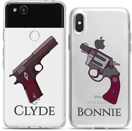 Miniatura 8 de Fundas a juego para parejas compatibles con iPhone 14 13 Pro Max 12 Mini 11 Xs 6s 8 Plus 7 Xr 10 SE 5 Guns Partners in Crime Slim Fit Criminal