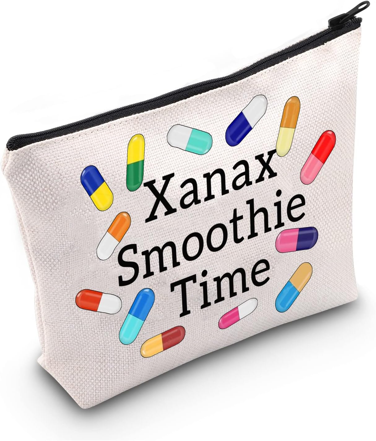 LEVLO Stars Fans Gifts Xanax Smoothie Time Makeup Bags Housewives Gifts, Xanax Smoothie Time
