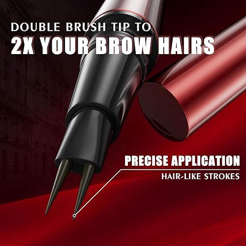 Miniatura 7 de Bolígrafo de doble cabeza, trazos ultraprecisos similares al cabello, maquillaje de larga duración, puntas de precisión de 0.001 in, disponible en