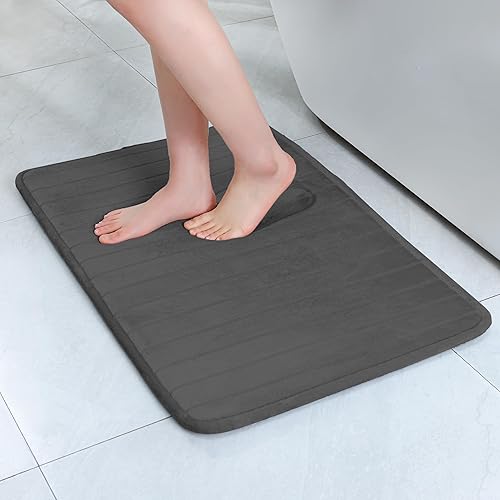 SWEMSTAR Alfombra de baño de espuma viscoelástica, absorbente de agua, antideslizante, lavable, alfombra de ducha suave para decoración de bañera,