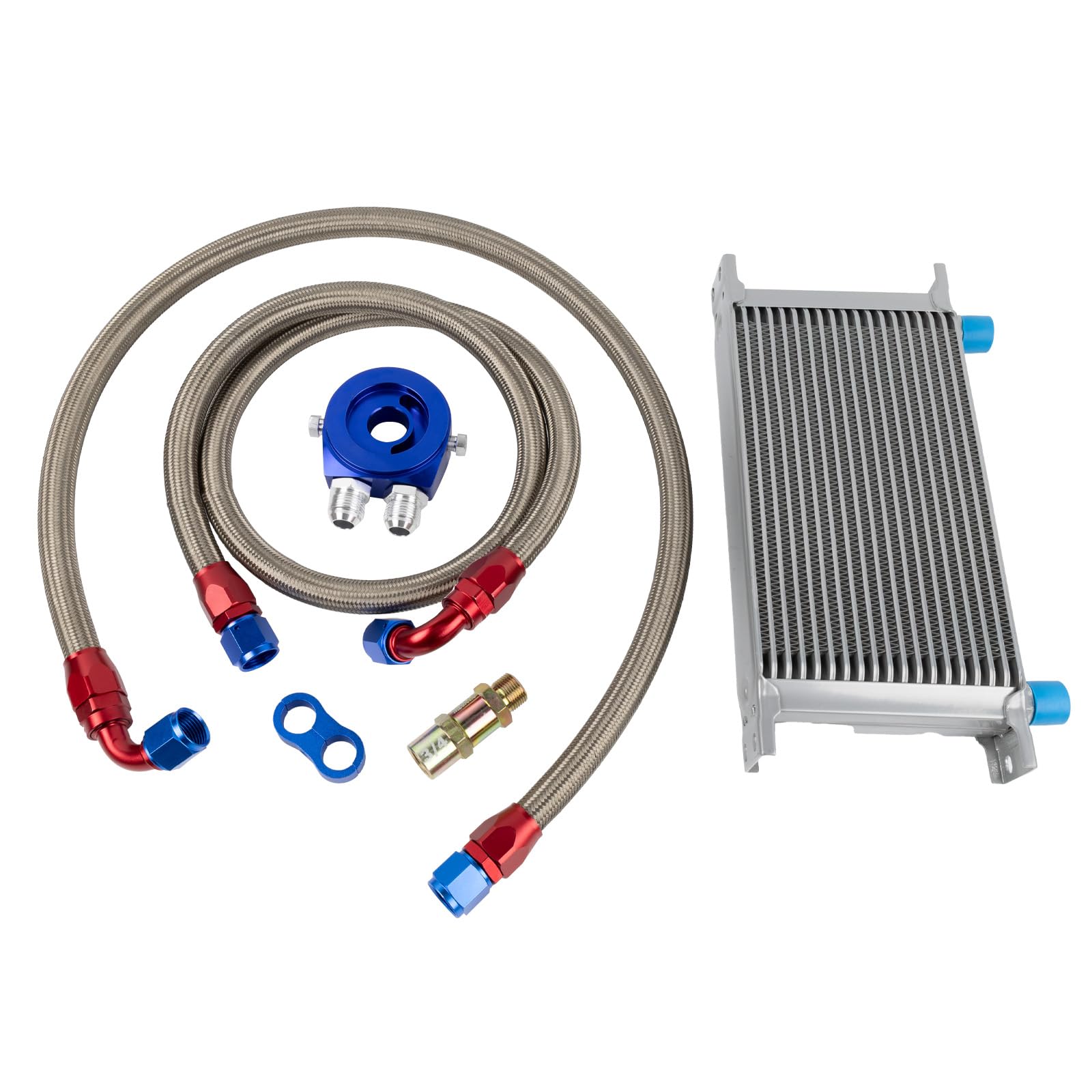 Radiatore a olio 19 file AN10 Set di collegamento aggiuntivo Raffreddamento esterno Oil Cooler Universale Raffreddamento ad acqua Radiatore olio Radiatore di raffreddamento dell'olio