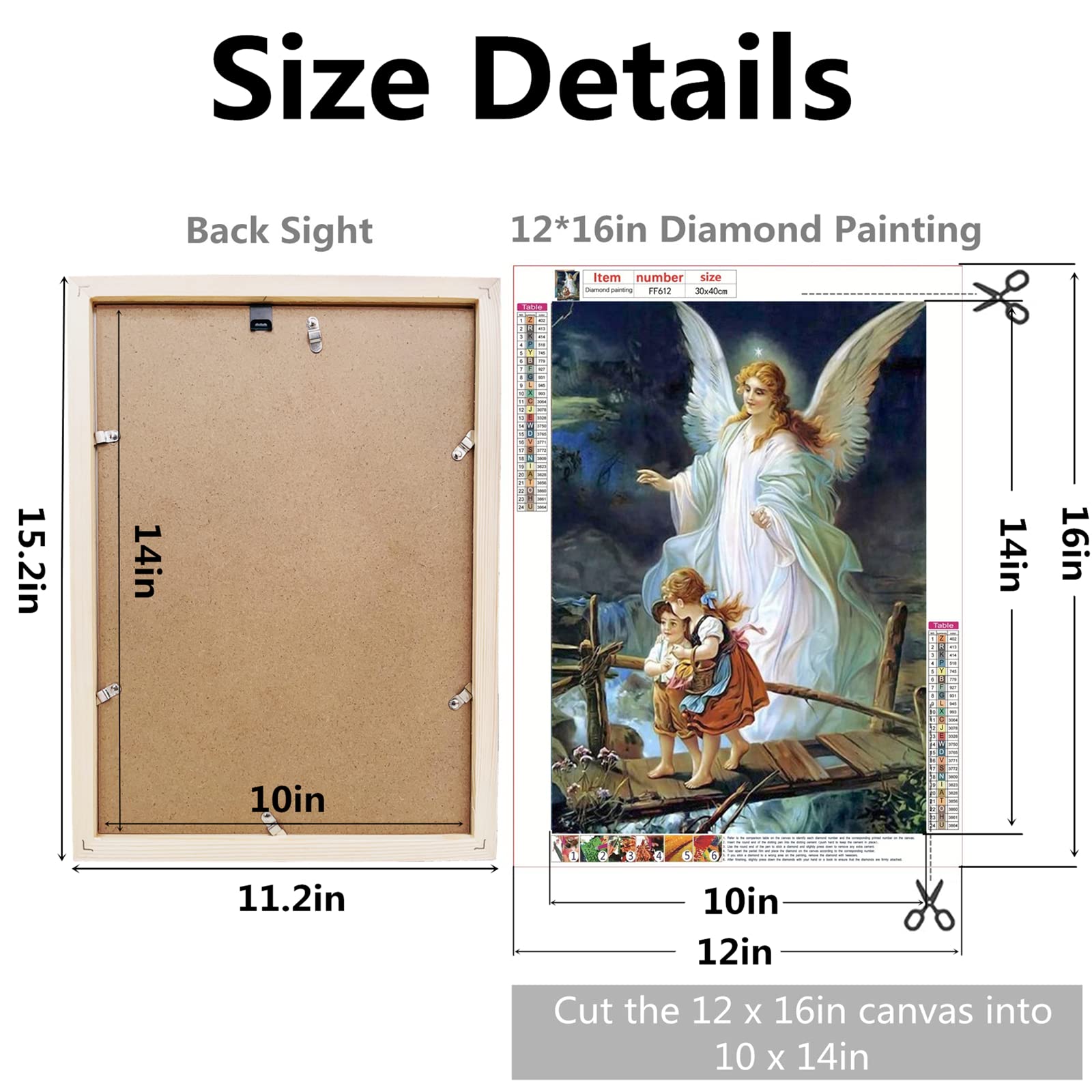 Cornice In Legno Massello Per Pittura A Diamanti - Formato 24.2x34.5 Cm, Con Vetro Protettivo, Ideale Per Mostrare I Tuoi Lavori