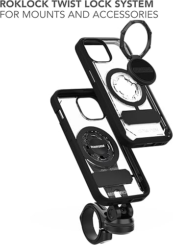 Miniatura 6 de Rokform - Funda para iPhone 15, serie Crystal, funda magnética transparente para iPhone 15 con bloqueo giratorio RokLock, armadura delgada probada
