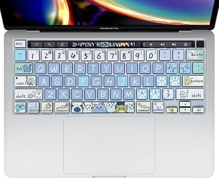 Silicone Keyboard Cover Skin for 2020-2022 MacBook Pro 13"ModelA2338/A2289/A2251 M2 M1 & 2019 2020 MacBook Pro 16 inchModel A2141 with Touch ID Keyboard Cover Protective Skin, Cute Cat