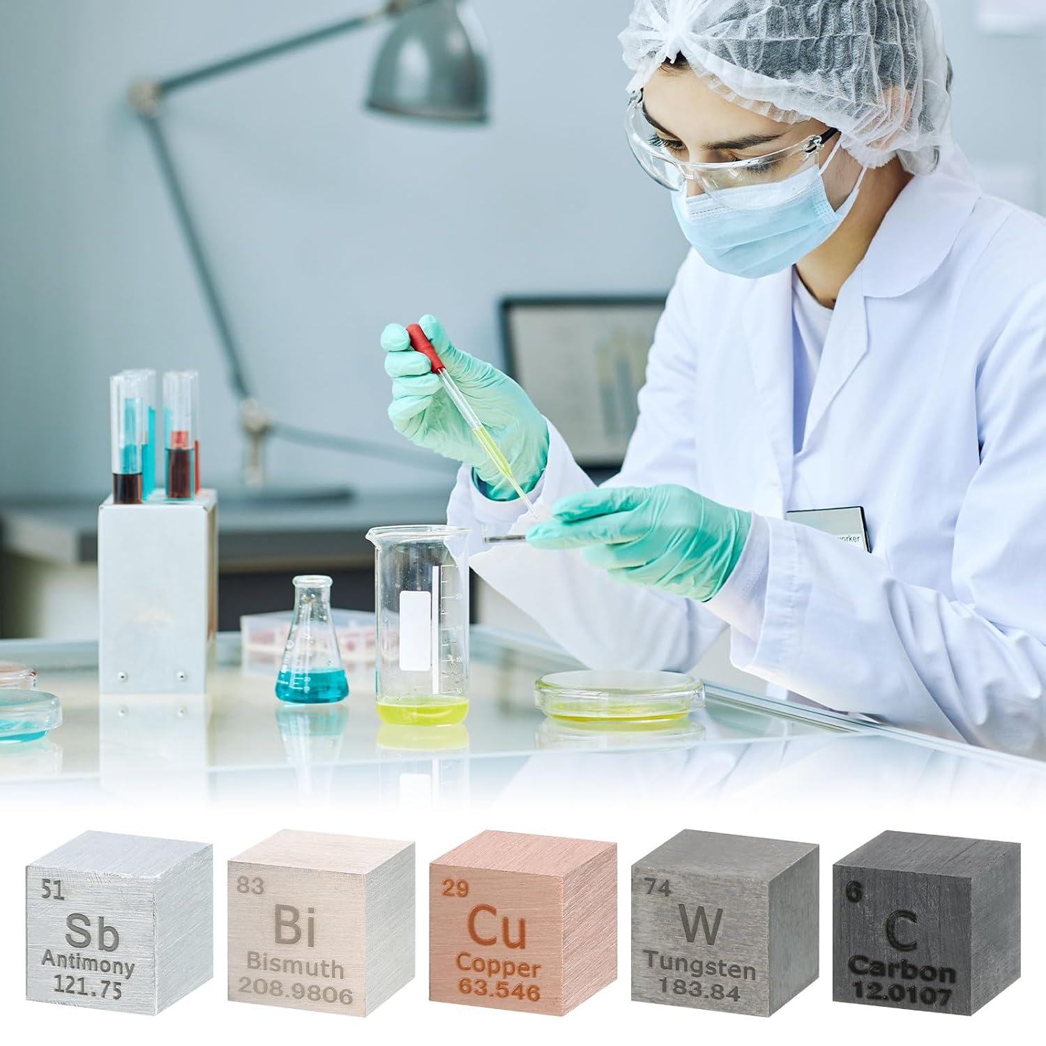 uxcell Silicon Cube, 0.5 Inch High Density Metal Element Cube Metal Density Cube for Chemical Elements Collection Science Education Experiment Application, Silver