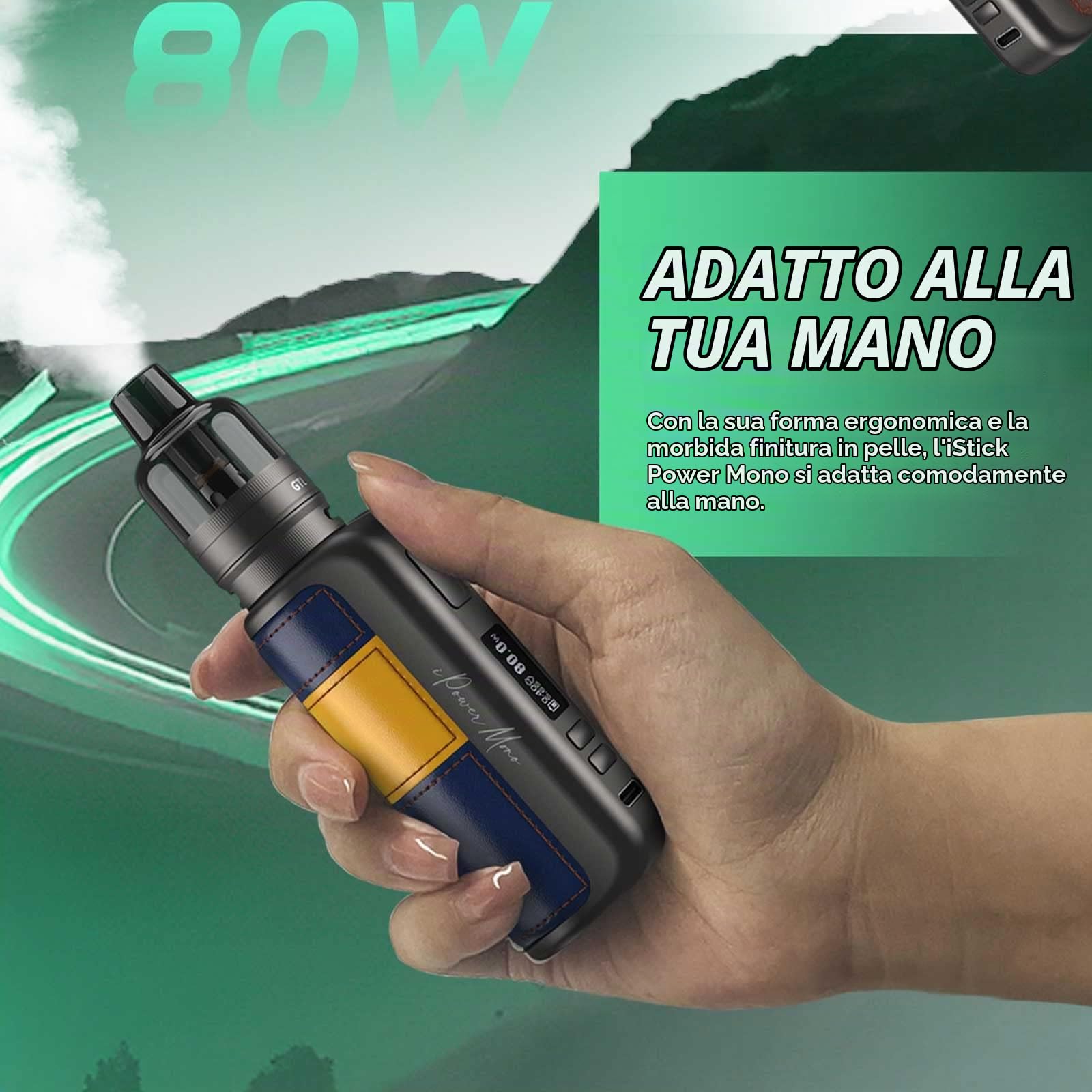 Eleaf iStick Power Mono Sigaretta Elettronica 80W per Svapo di Guancia e RDL - Kit Batteria Integrata 3500mAh, Pod Tank 4,5ml, Coil 0.4Ω e 0.8Ω - (Senza Sticks, E-liquids o Ricariche) (Black)