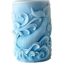 Ocean Animal Cylinder Candle & Resin Mold - Resin Casting Silicone Molds for Home Decor & Candle Making Wave Spiral Mold