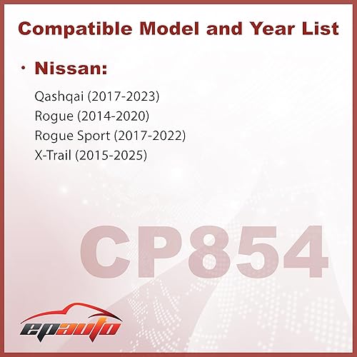 Miniatura 2 de EPAuto CP854 (CF11854) El filtro de aire de cabina incluye reemplazo de carbón activado para Nissan Rogue (2014-2020), Rogue Sport (2017-2022),