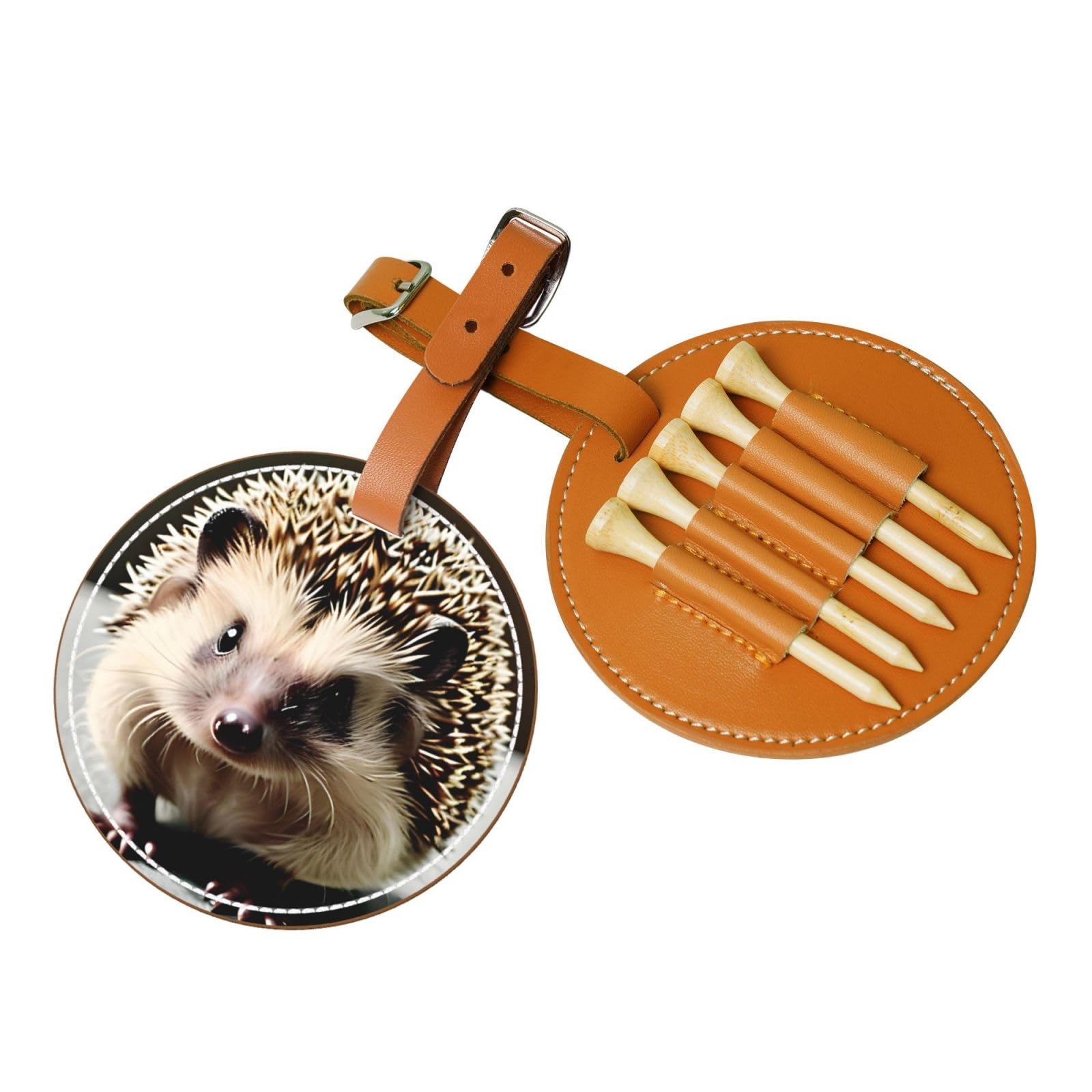 WXXWXD Cute hedgehog Printed Golf Tee Storage Bag - Portable Storage, Easily Organize Tees