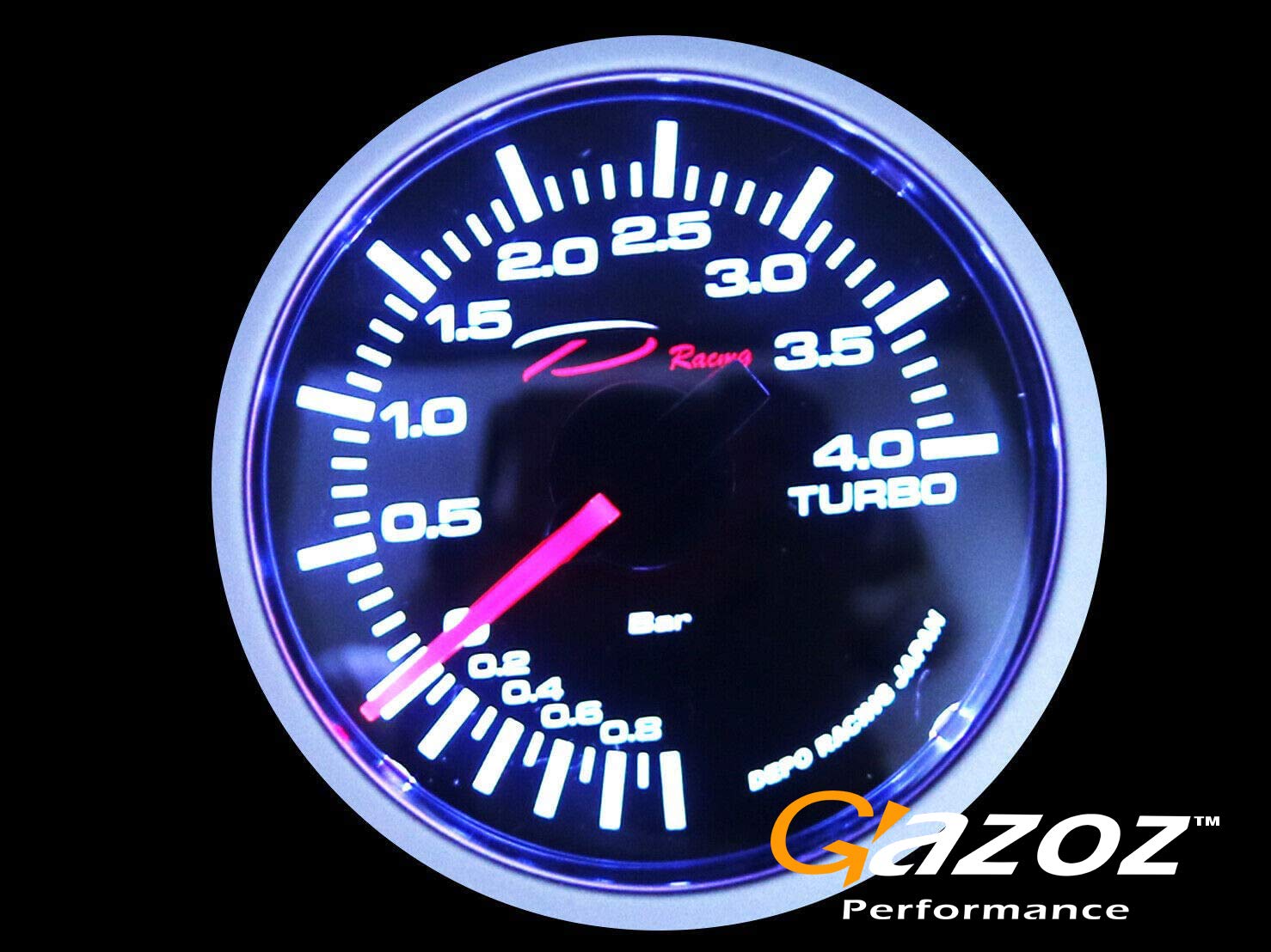 52mm Boost Gauge 4 Bar Mechanical Turbo Meter Black White LED Backlight