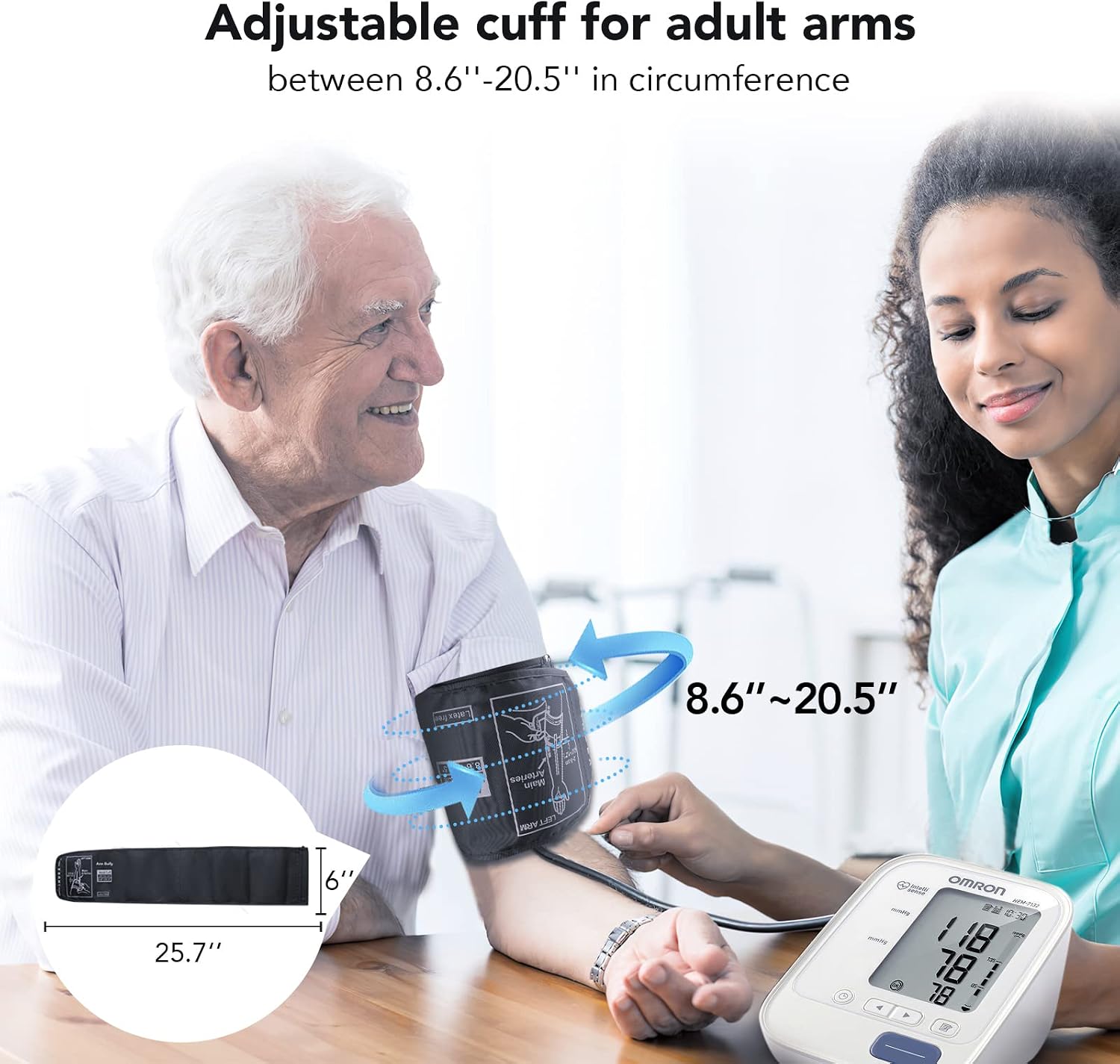 Extra Large Blood Pressure Cuff Arm, Ann Bully Compatible with Most Omron BP Machine 8.6''-20.5'' XL Replacement Cuff for Big Arm, Blood Pressure Cuff for Big Arm-BP Machine Not Included