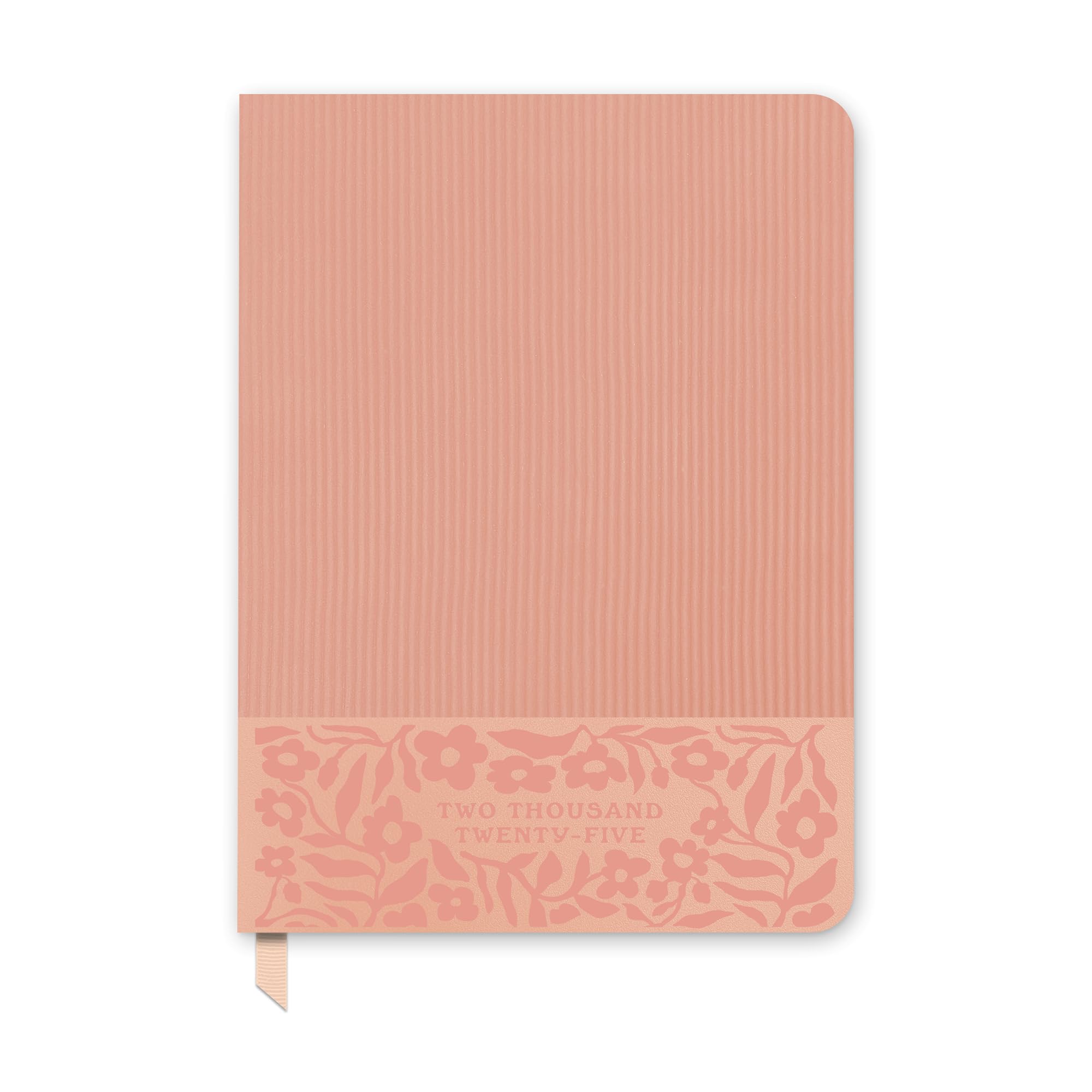 2025 Planner - Textured Daily, Weekly and Monthly Planner 2024-2025, Orange Circle Studio 17 Month Calendar, July 2024 - December 2025, A5 7" x 9.4" - Flowers on Rose Quartz Print