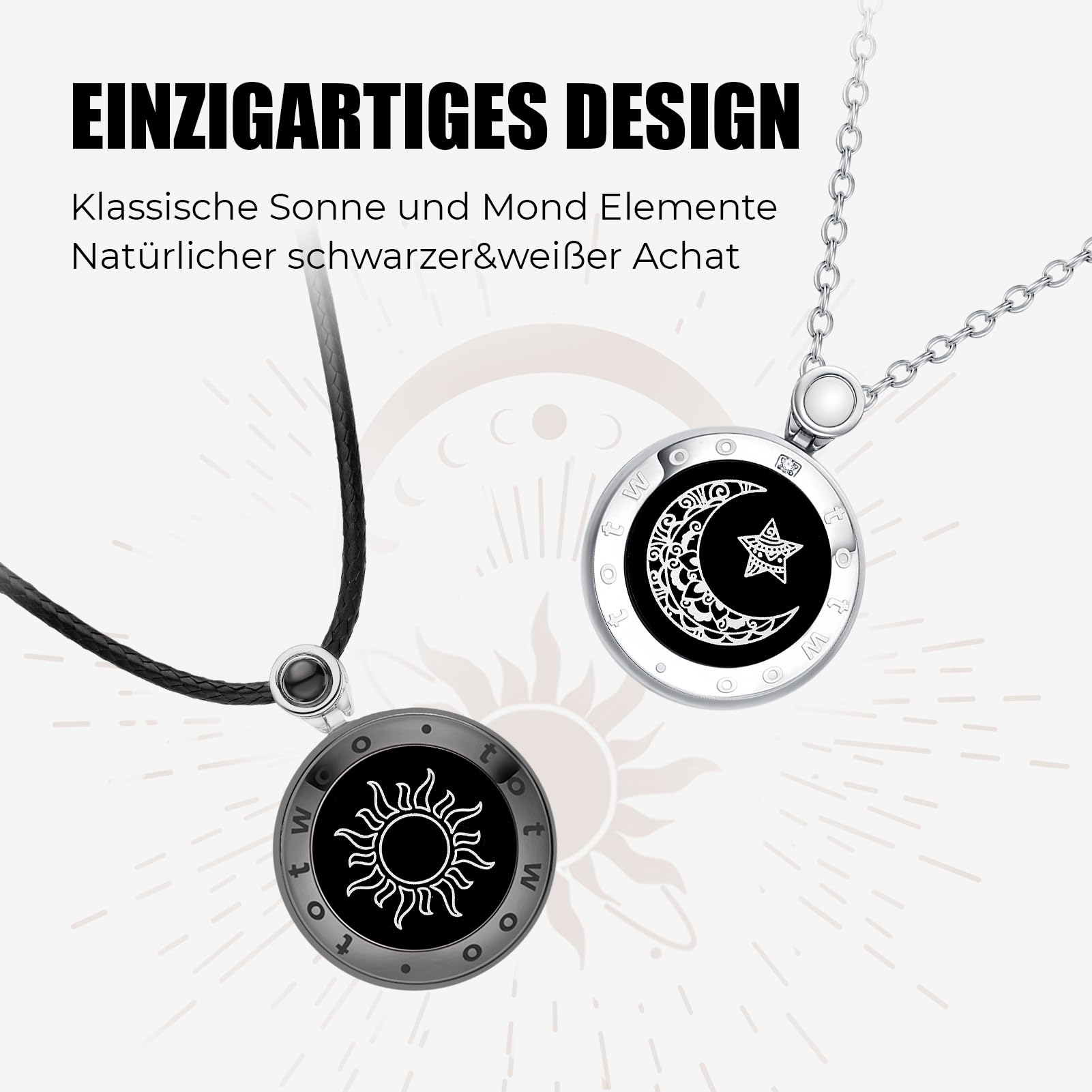 TOTWOO 2 Stück Pärchen Halskette mit Bluetooth-Kopplung für Herren/Damen/Paare Ketten für sie und ihn Fernbeziehungs Geschenke Freundschaftskette Männer Kette Intelligente Verbindung Vibration Schmuck