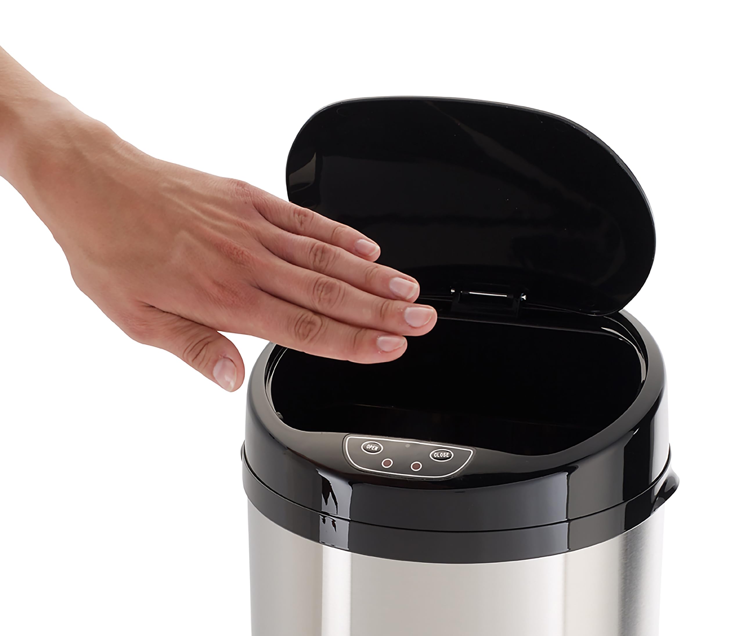 Echtwerk Abfalleimer, Mülleimer mit Sensor, Touchless Abfalleimer, elektrischer Müllbehälter, Infrarot Bewegungssensor, Korpus aus Edelstahl, Fassungsvermögen 42 Liter, INOX Brushed